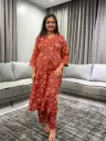 Scarlet Blossom Pure Cotton Printed Kurta Set