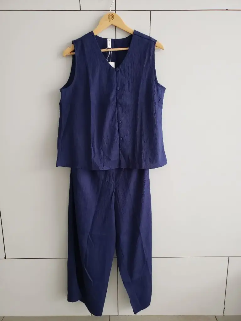Midnight Blue Georgette Crush Co-Ord Set