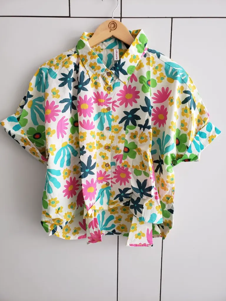 Bloom Garden Pure Cotton Printed Shirt Top