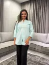 Mint Leaf Embroidered Pure Cotton Tunic