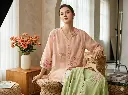 Pastel Peach & Sage Slub Cotton Tunic