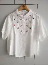Classic White Embroidered Soft Linen Top
