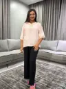 Pastel Pink Embroidered Soft Linen Top