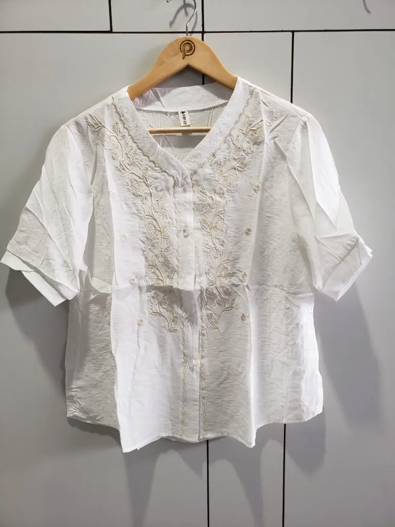 Pristine White Floral Embroidered Soft Linen Top