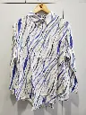 Blue Abstract Wave Printed Premium Linen Long Shirt