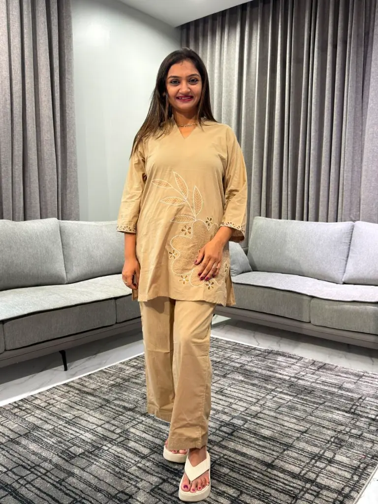 Sand Bloom Pure Cotton Co-Ord Set