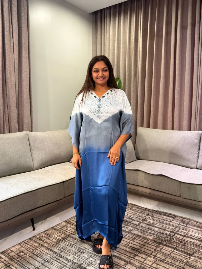 Ocean Mist Gazzi Silk Kaftan