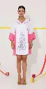White & Bubblegum Pink Floral Embroidered Cotton Tunic