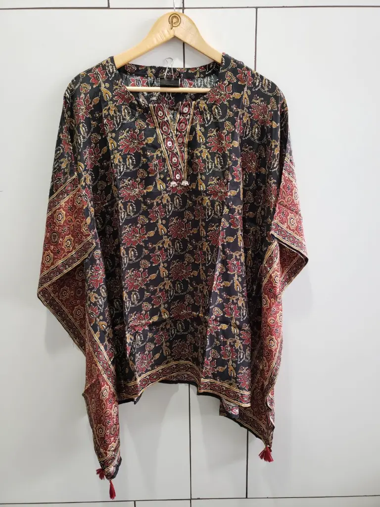 Midnight Heritage Natural Crepe Kaftan Top