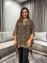 Midnight Heritage Natural Crepe Kaftan Top