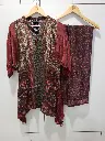 Wine Red Paisley Printed Natural Crepe Co-ord Set