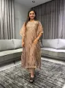 Mocha Brown Pure Glass Tissue Kurta Set