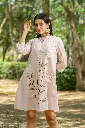 Pink Linen cotton embroideried dress
