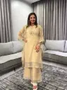 Golden Glow Glass Tissue Kaftan Set