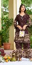 Deep Plum Floral Discharge Rayon Co-ord Set
