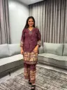 Deep Plum Floral Discharge Rayon Co-ord Set