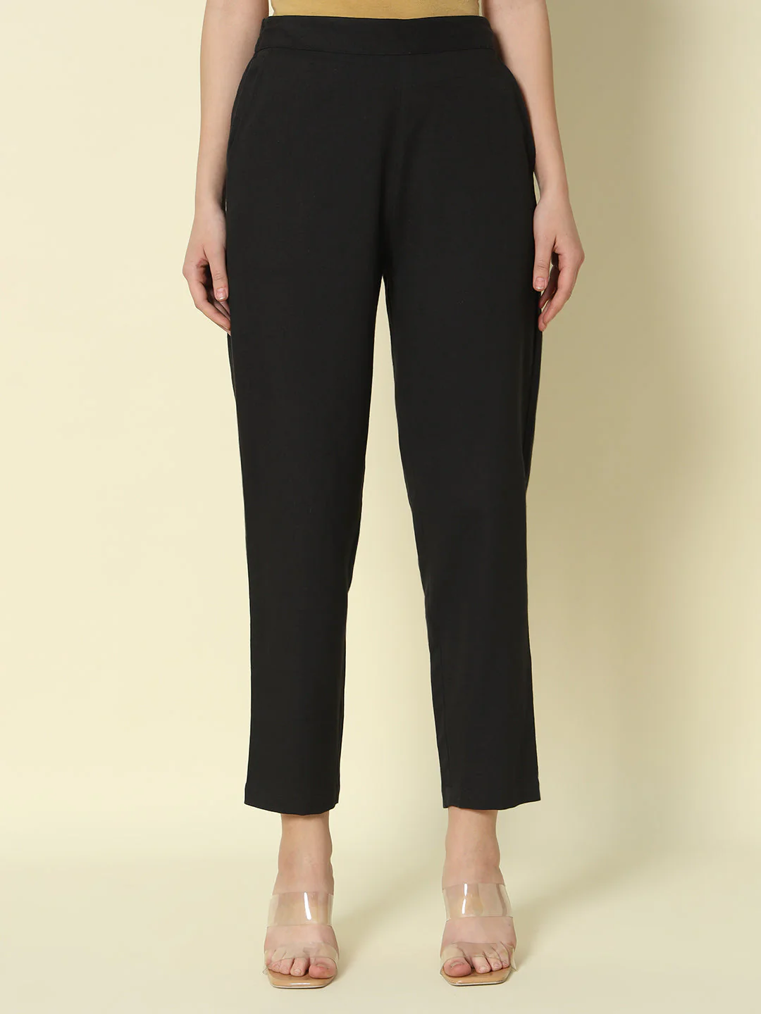Black Khadi Cotton Narrow Pant