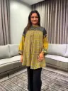 Mustard Yellow Geometric Ajrakh Print Pure Muslin Tunic