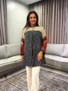 Premium Navy & Coral Muslin Tunic