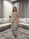 Premium Grey Floral Pure Cotton Kurta Set