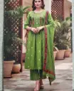 Emerald Bloom Handwork Pure Cotton 3-Piece Kurta Set