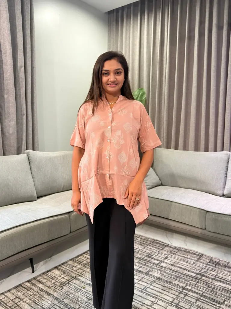 Blush Floral Breeze Pure Cotton Tunic