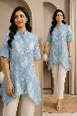 Sky Bloom Floral Pure Cotton Tunic