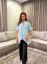 Sky Bloom Floral Pure Cotton Tunic