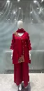 Ruby Red Hand-Worked Angrakha Premium Dola Silk Set