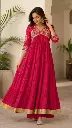 Rani Pink Zari Anarkali Set