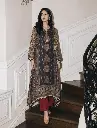 Charcoal & Maroon Ajrakh Printed Viscose Muslin Kurta Set