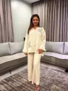 Ivory Bloom Linen Cotton Co-Ord Set