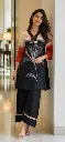 Black & Ombre Rust Floral Threadwork Mull Cotton Kurta Set
