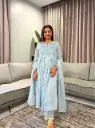 Pastel Blue Lace Embroidered Anarkali Set