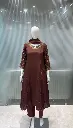 Chocolate Brown Dola Silk Hand-Embroidered Anarkali Suit Set