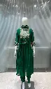Emerald Green Dola Silk Hand-Embroidered Tassel Anarkali Set