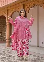 Pink Striped Cotton A-Line Co-Ord Set