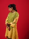 Olive Green & Yellow Kota Doriya Leheriya Kurta Set