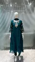 Teal Green Hand-Worked Russian Silk Kurta Set