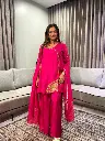 Rani Pink Angrakha Hand-Worked Russian Silk Co-ord Set