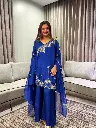 Indigo Blue Russian Silk Overlap Indo-Western 3-Piece Set