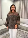 Charcoal Black Butti Printed Pure Cotton Tunic