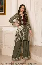 Olive & Maroon Patch Print Hand-Worked Viscose Crepe Co-ord Set