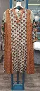 Rust Orange Floral Hand-Worked Viscose Crepe Set