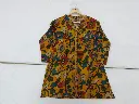 Mustard Yellow Kalamkari Floral Viscose Crepe Tunic