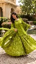 Olive Green Bandhani Printed Pure Mull Cotton 3-Piece Sharara Set
