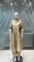 Beige Gold Hand-Worked Pure Premium Russian Silk 3-Piece Suit Set