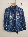 Indigo Blue Floral Printed Pure Cotton Shirt