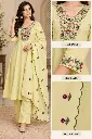 Floral Embroidered Pastel Yellow Pure Cotton Anarkali Set