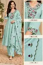 Mint Bloom Floral Embroidered Pure Cotton 3-Piece Kurta Set
